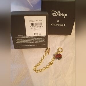 Disney Gold Chain Charm with Red and Black Pumpkin Accent